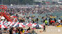 大にぎわいの海雲台海水浴場　／釜山