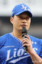 野球：現役引退のあいさつするサムスン・ライオンズ呉昇桓　／ソウル