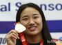 バドミントン：今シーズン11勝目挙げ笑顔の安洗塋　／仁川