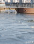続く寒波　漢江に浮かぶ氷　／ソウル