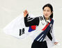 ショートトラック女子1000メートルの銅メダルを首にかけたキム・ギルリ　ミラノ冬季五輪